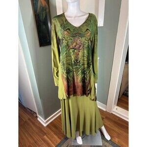 Y2K Cover Charge Skirt & Asymmetrical Top Set Rhinestone 1X